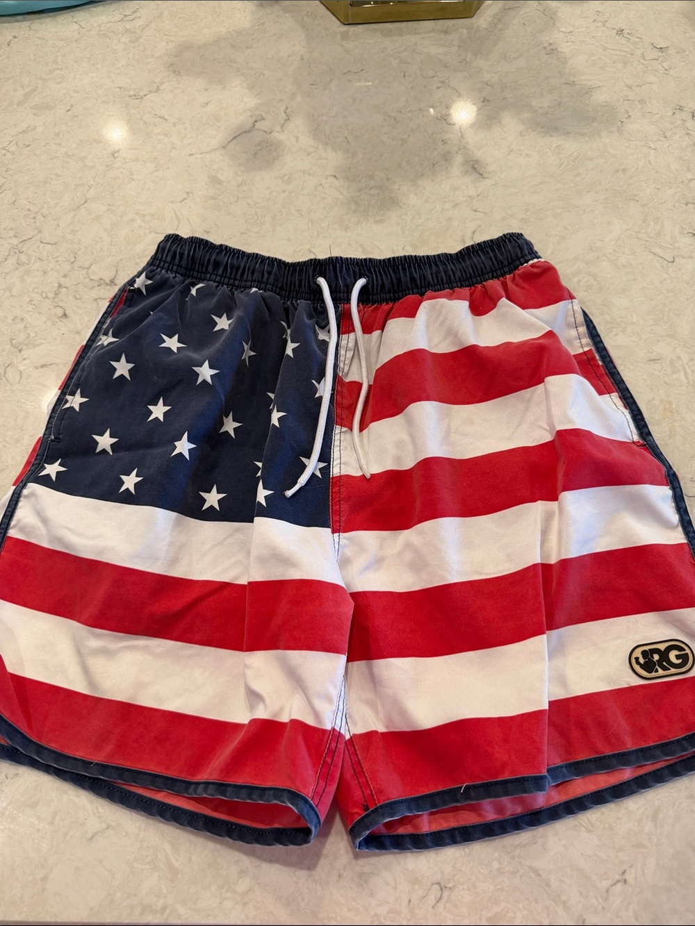 Men's American Flag Swim Trunks - Red, White & Blue